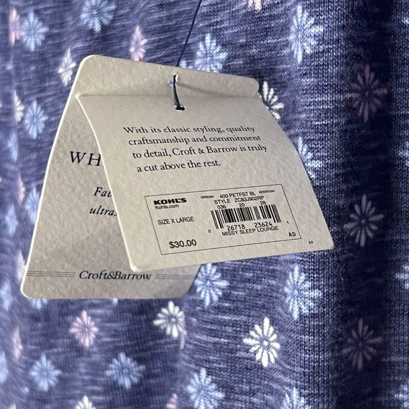 Croft & Borrow Intimates Womens Pajama Pants XL‎ Blue Soft Sleep WhisperLuxe - Picture 9 of 11